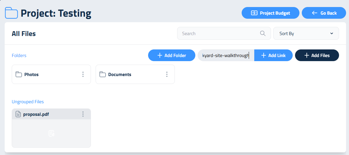 Figure 2: Pasting a video link after clicking Add Link.