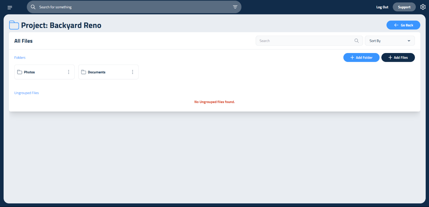 Figure 1: Project Folder, showing organized files like photos and documents.