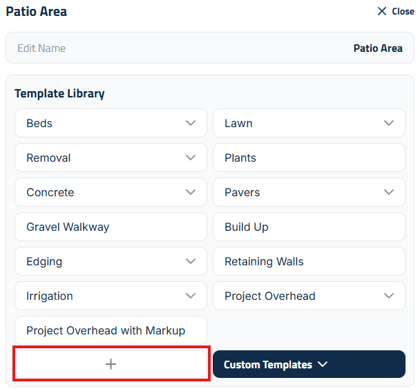 Figure 3: Custom Sections creation interface, allowing users to define unique install elements.