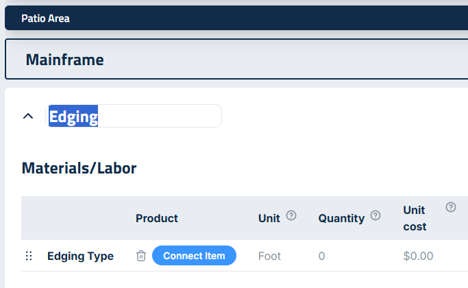 Figure 4: Renaming a Proposal Section.