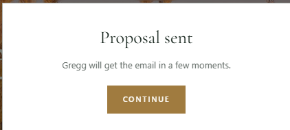 Figure 14: The Proposal sent confirmation.