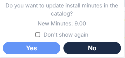 Figure 4: Inserting Install Time into the catalog.