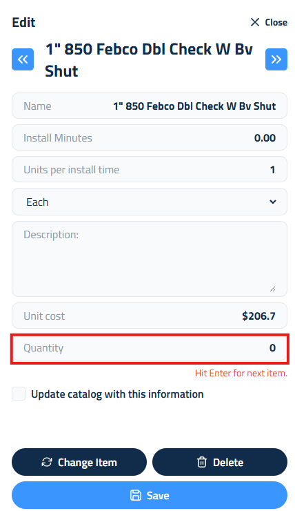 Figure 4: Quickly edit quantities.